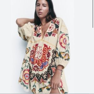Embroidered Linen Dress